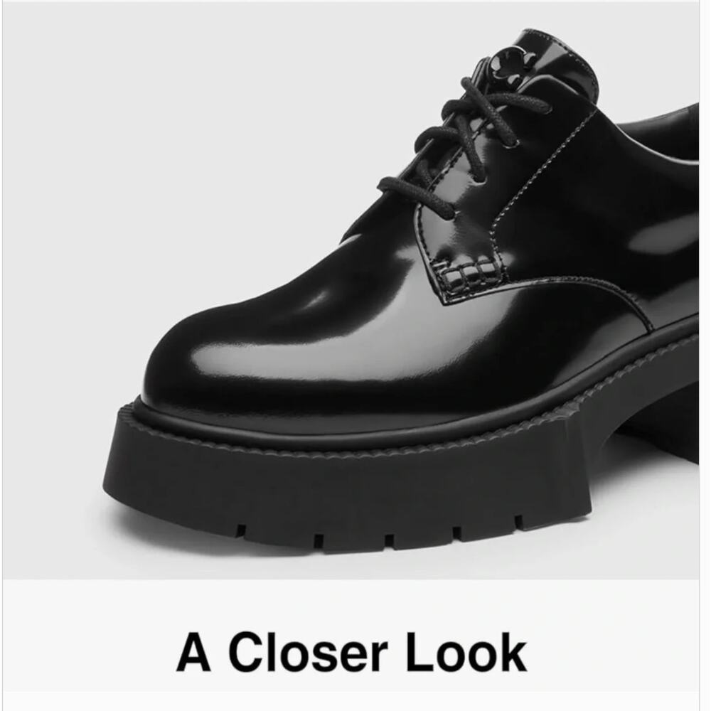 Coach Lyla Platform Derby Black Leather Oxford NEW NWOB Women's Size 10 - Picture 4 of 14